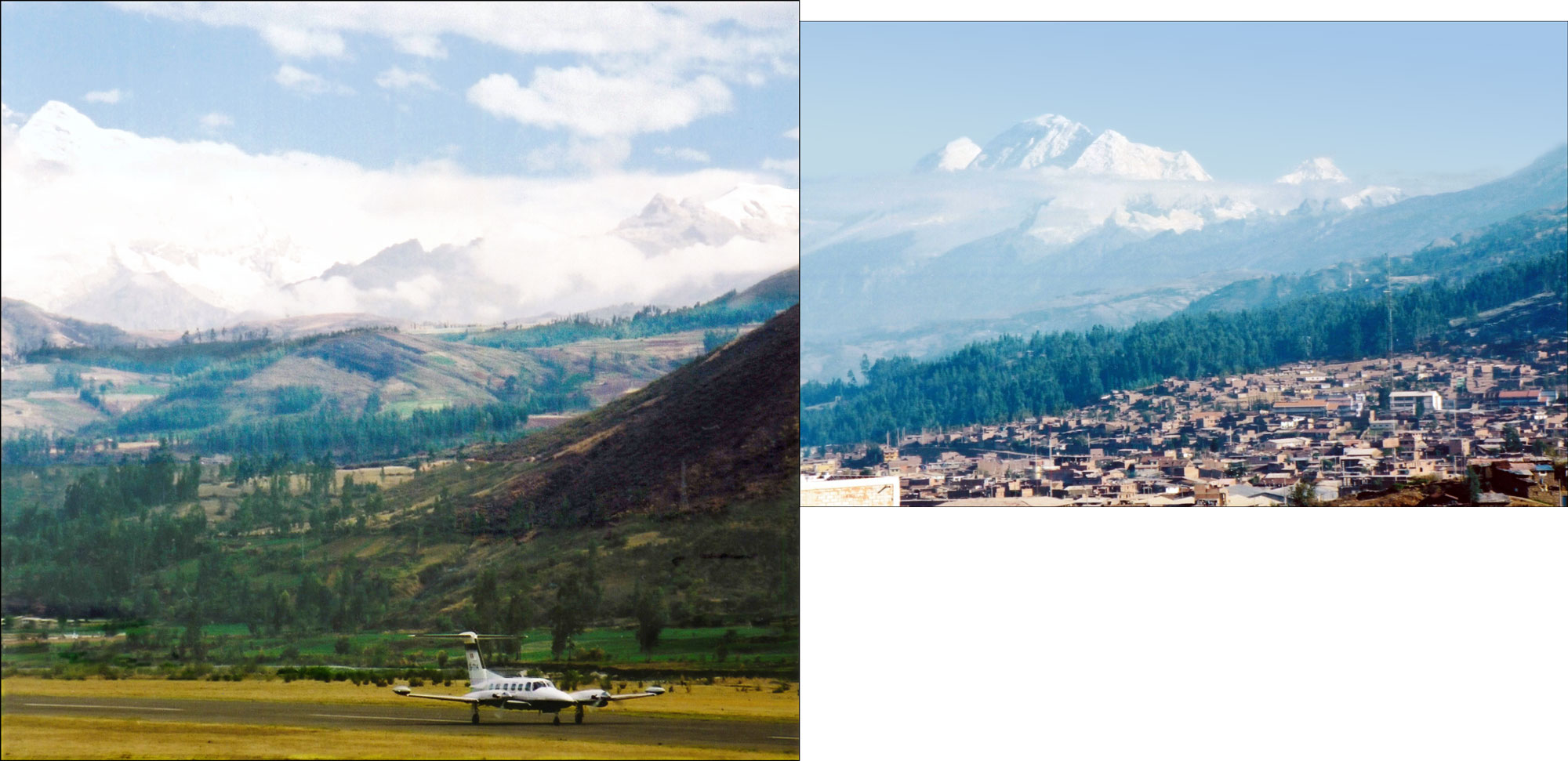 The Cordillera Blanca and the arrival of the charter plane