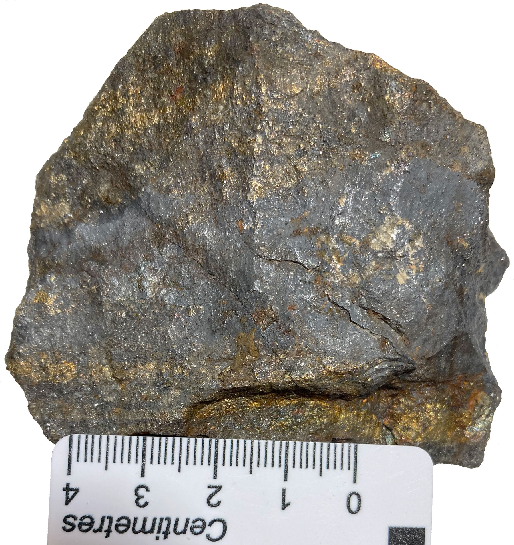 Kidd Creek massive, banded chalcopyrite-sphalerite sulphides at the base of the massive sulphide lens