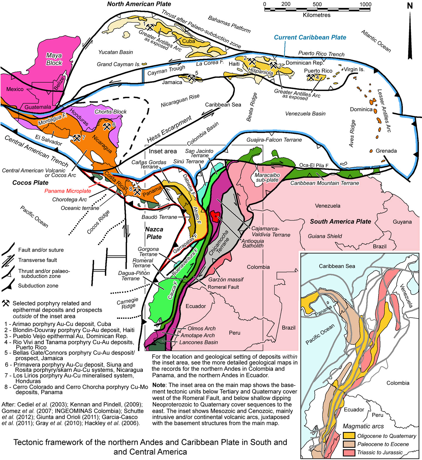Northern Andes tectonic framework