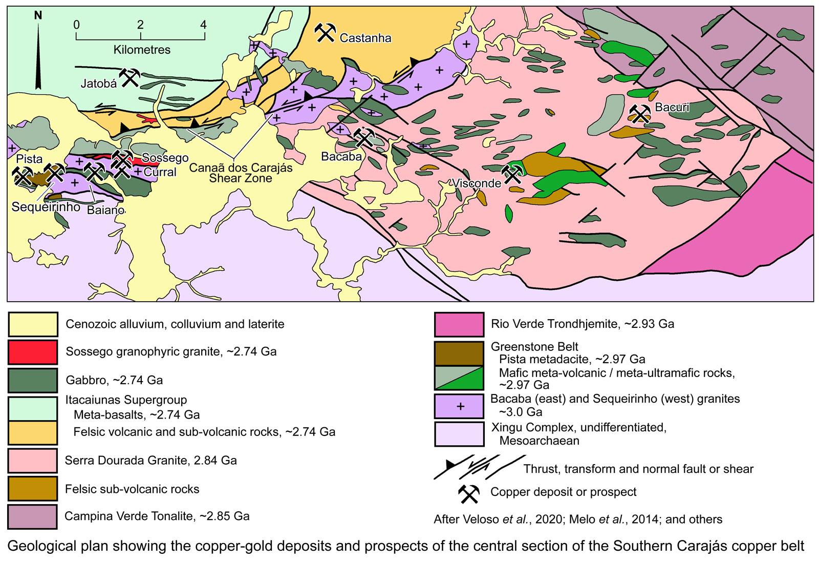 Geology of the central southern Carajas Copper Belt