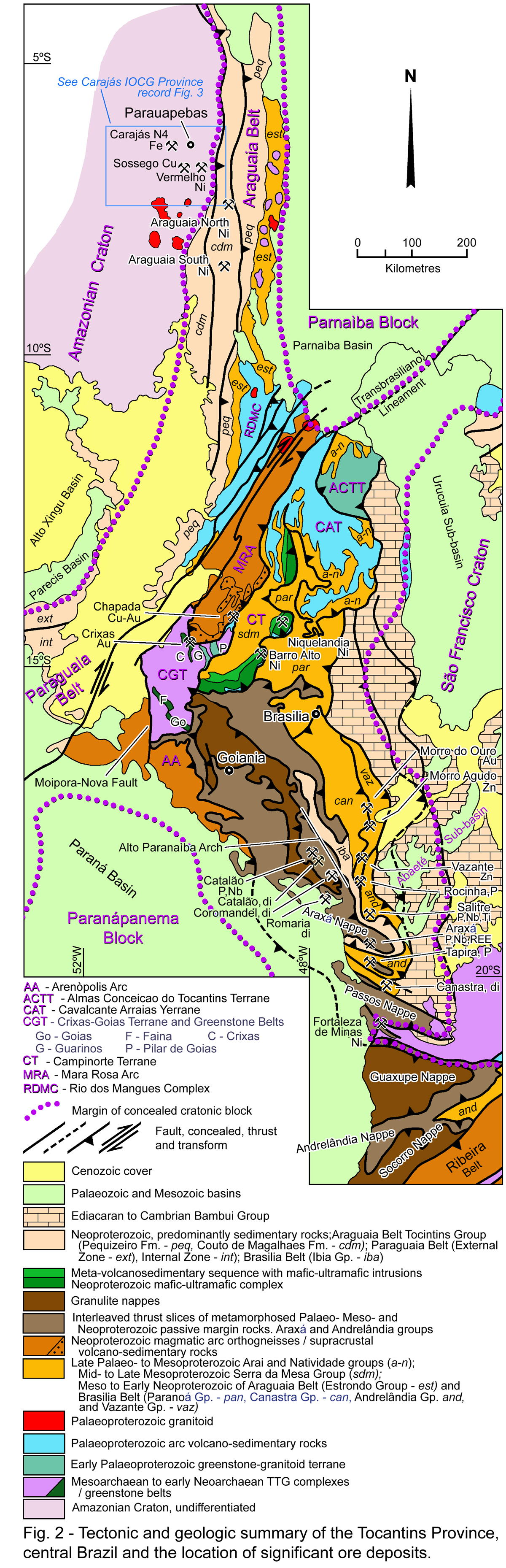 Tocantins Tectonics, Geology Mineral Deposits